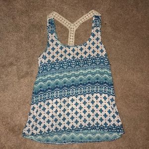 Blue and white tank top